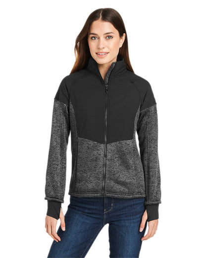 Spyder Ladies' Passage Sweater Jacket S17741 #color_POLAR POWDR / BLK