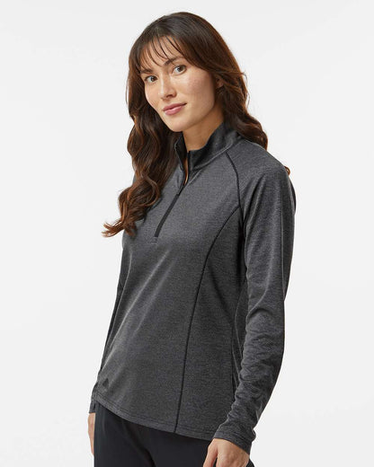 Adidas Women's Space Dyed Quarter-Zip Pullover A594 #colormdl_Black Melange