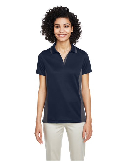 Harriton Ladies' Flash Snag Protection Plus IL Colorblock Polo M386W #color_DK NAVY / DK CHRC