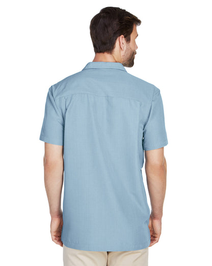 Harriton Men's Barbados Textured Camp Shirt M560 #color_CLOUD BLUE