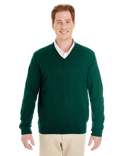 Harriton Men's Pilbloc™ V-Neck Sweater M420 #color_HUNTER