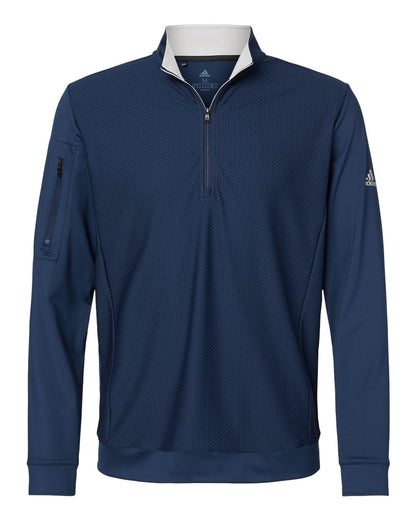 Adidas Performance Textured Quarter-Zip Pullover A295 #color_Collegiate Navy