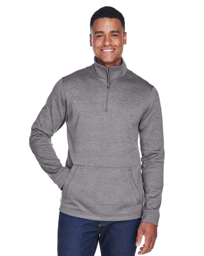 Devon & Jones Men's Newbury Mélange Fleece Quarter-Zip DG798 #color_DARK GREY HEATHR