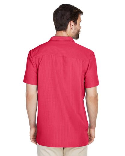 Harriton Men's Barbados Textured Camp Shirt M560 #color_PARROT RED