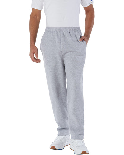 Champion Adult Powerblend® Open-Bottom Fleece Pant with Pockets P800 #color_LIGHT STEEL