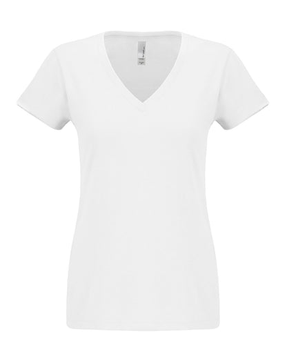 Next Level Apparel Ladies' Sueded V-Neck T-Shirt N6480 #color_WHITE