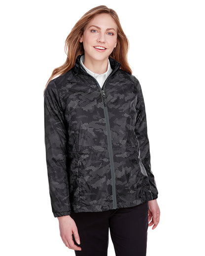 North End Ladies' Rotate Reflective Jacket NE711W #color_BLACK / CARBON