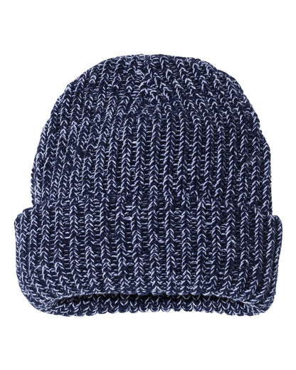 Sportsman 12" Chunky Cuffed Beanie SP90 #color_Navy/ White