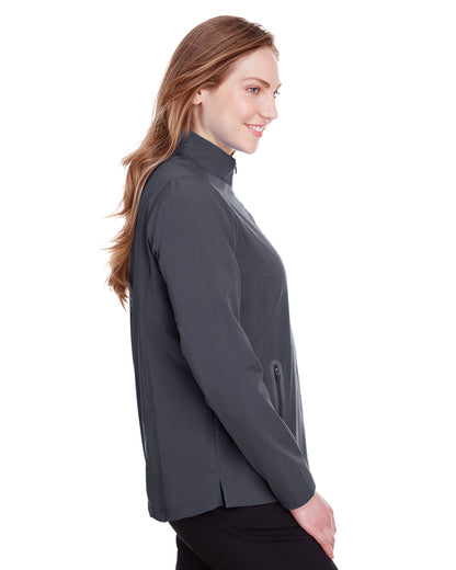 North End Ladies' Quest Stretch Quarter-Zip NE401W #color_CARBON / BLACK