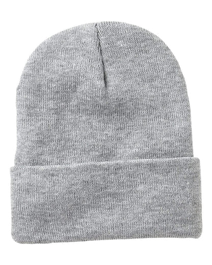 Sportsman 12" Sherpa Lined Cuffed Beanie SP12SL #color_Heather Grey