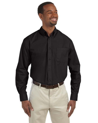 Harriton Men's Tall Essential Poplin M510T #color_BLACK