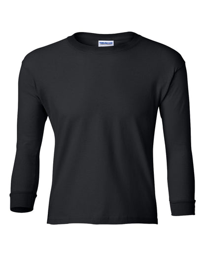 Gildan Ultra Cotton® Youth Long Sleeve T-Shirt 2400B #color_Black
