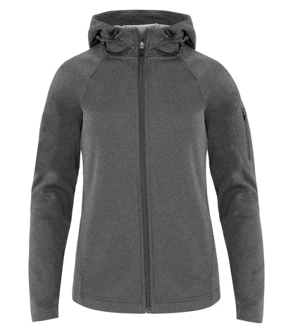 Atc PTech Fleece Hooded Lds' Jkt L221 #color_Charcoal Hth