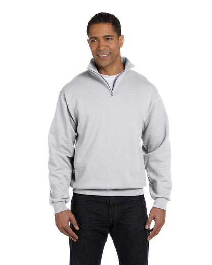 JERZEES Adult 8 oz. NuBlend® Quarter-Zip Cadet Collar Sweatshirt 995M #color_ASH