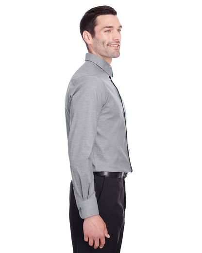 Devon & Jones Men's Crown Collection® Stretch Pinpoint Chambray Woven Shirt DG562 #color_GRAPHITE