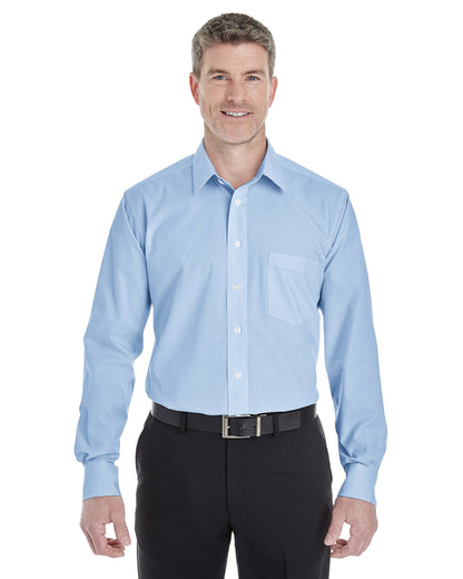 Devon & Jones Men's Crown Collection® Striped Woven Shirt DG534 #color_FRENCH BLUE / WHT