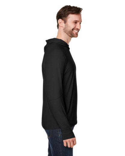 North End Unisex JAQ Stretch Performance Hooded T-Shirt NE105 #color_BLACK