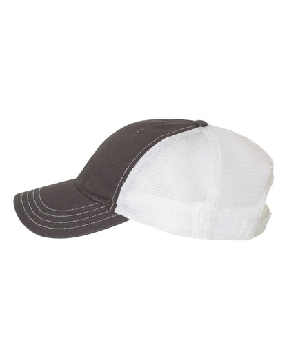 Richardson Garment-Washed Trucker Cap 111 #color_Charcoal/ White