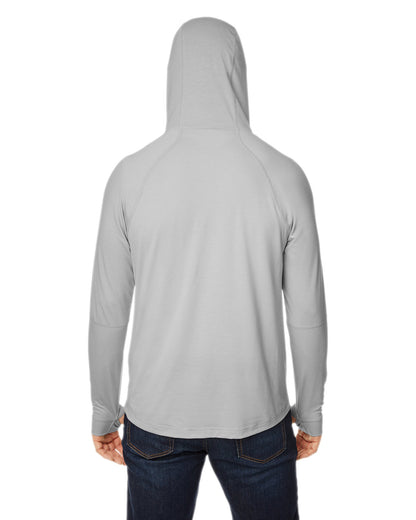 North End Unisex JAQ Stretch Performance Hooded T-Shirt NE105 #color_PLATINUM