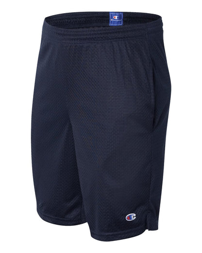 Champion Polyester Mesh 9" Shorts with Pockets S162 #color_Navy