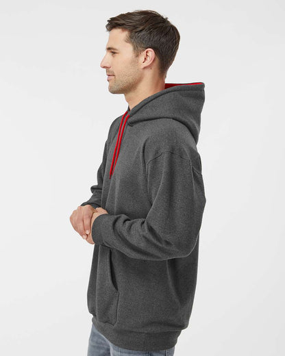 King Fashion Two-Tone Hooded Sweatshirt KF9041 #colormdl_Charcoal/ Red