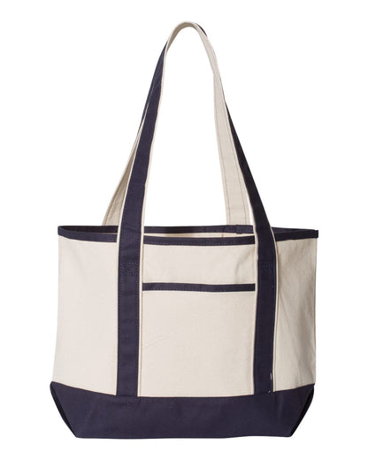 Q-Tees 20L Small Deluxe Tote Q125800 #color_Natural/ Navy