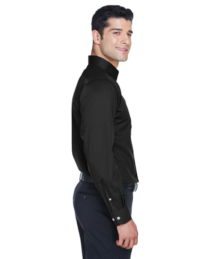Devon & Jones Men's Crown Collection® Solid Stretch Twill Woven Shirt DG530 #color_BLACK