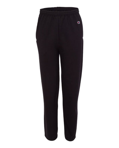 Champion Adult Powerblend® Open-Bottom Fleece Pant with Pockets P800 #color_Black