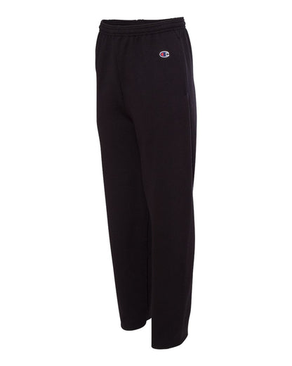 Champion Adult Powerblend® Open-Bottom Fleece Pant with Pockets P800 #color_Black