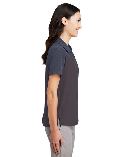 Core365 Ladies' Fusion ChromaSoft Colorblock Polo CE112CW #color_CARBON / CL NV HT