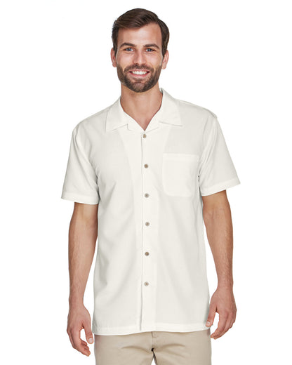 Harriton Men's Barbados Textured Camp Shirt M560 #color_CREME