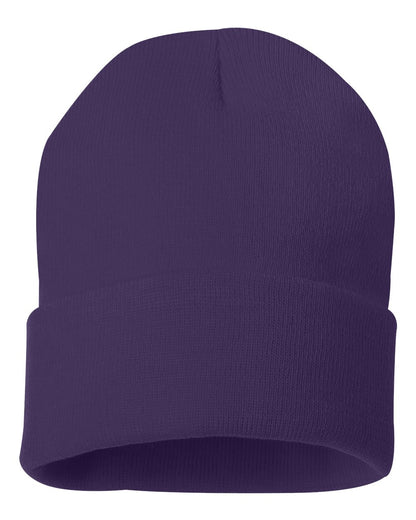 Sportsman 12" Solid Cuffed Beanie SP12 #color_Purple