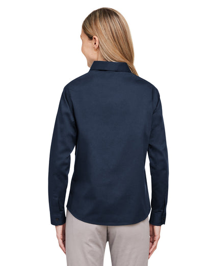 Harriton Ladies' Advantage IL Long-Sleeve Workshirt M585LW #color_DARK NAVY