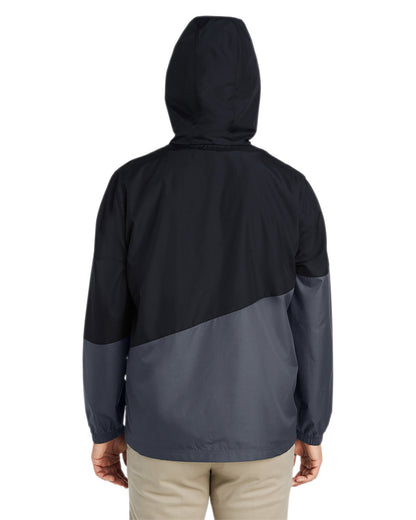 Core365 Unisex Techno Lite Colorblock Windbreaker CE710 #color_BLACK