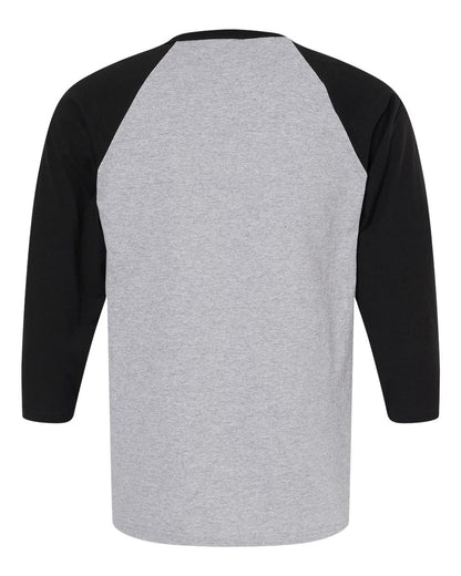 M&O Raglan Three-Quarter Sleeve Baseball T-Shirt 5540 #color_Sport Grey/ Black