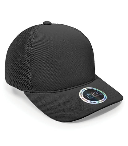 INIVI Tenfour 2 Panel Trucker Cap IV162 #color_Black/Black