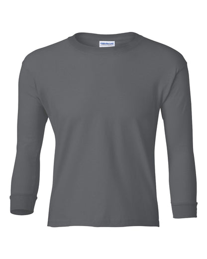 Gildan Ultra Cotton® Youth Long Sleeve T-Shirt 2400B #color_Charcoal