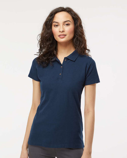 M&O Women's Ringspun Pique Polo 7600 #colormdl_Bright Navy