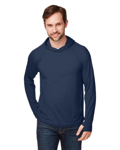 North End Unisex JAQ Stretch Performance Hooded T-Shirt NE105 #color_CLASSIC NAVY