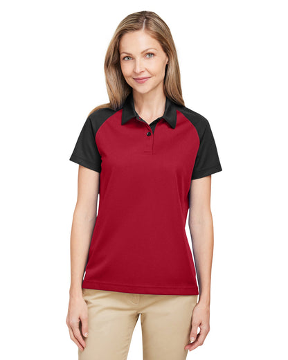 Team 365 Ladies' Command Snag-Protection Colorblock Polo TT21CW #color_SPORT RED / BLACK