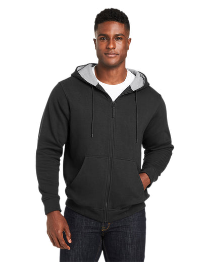 Harriton Men's Tall ClimaBloc™ Lined Heavyweight Hooded Sweatshirt M711T #color_BLACK