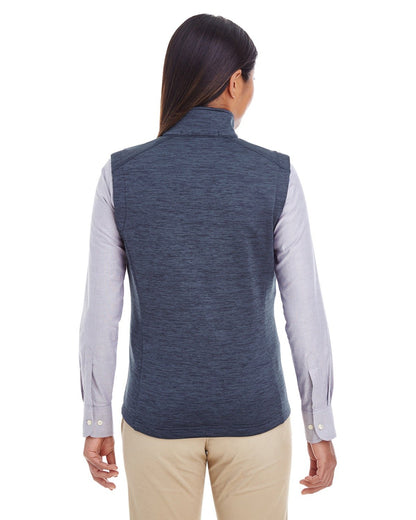 Devon & Jones Ladies' Newbury Mélange Fleece Vest DG797W #color_NAVY HEATHER