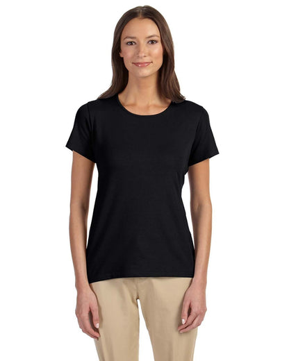 Devon & Jones Ladies' Perfect Fit™ Shell T-Shirt DP182W #color_BLACK