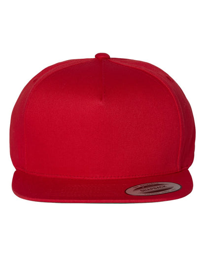 YP Classics Five-Panel Cotton Twill Snapback Cap 6007 #color_Red