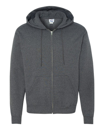 Champion Adult Powerblend® Full-Zip Hooded Sweatshirt S800 #color_Charcoal Heather
