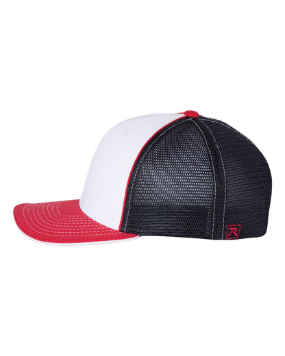 Richardson Pulse Sportmesh R-Flex Cap 172 #color_White/ Navy/ Red Tri