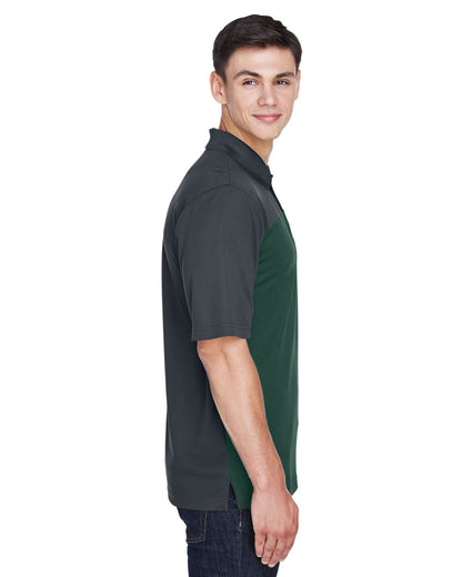 Core365 Men's Balance Colorblock Performance Piqué Polo CE101 #color_FOREST / CARBON
