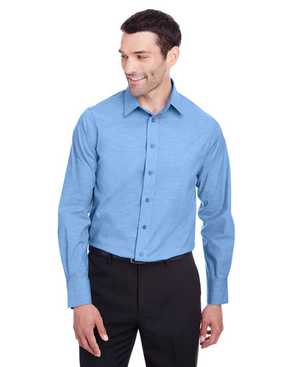Devon & Jones Men's Crown Collection® Stretch Pinpoint Chambray Woven Shirt DG562 #color_FRENCH BLUE