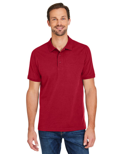 Harriton Men's Valiant Cotton Snag Protect Polo M205 #color_RED