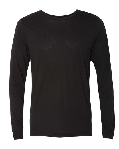 BELLA + CANVAS Triblend Long Sleeve Tee 3513 #color_Solid Black Triblend